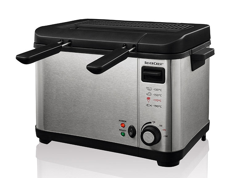 Silvercrest Deep fryer 4L 3 basket gray/Black color 2000W قلاية زيت من سيلفر كرست صناعة ألمانية مع ثلاث سلات بسعة 4 لتر وقوة 2000 واط - رمادي وأسود Silvercrest Deep fryer 4L 3 basket gray/Black color 2000W قلاية زيت من سيلفر كرست صناعة ألمانية مع ثلاث سلات بسعة 4 لتر وقوة 2000 واط - رمادي وأسود